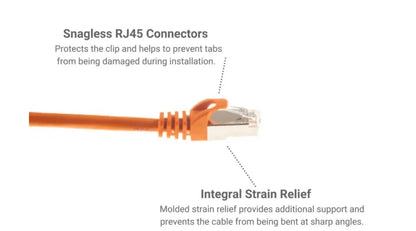 Cat6 Shielded Ethernet Patch Cable – 6ft – Orange