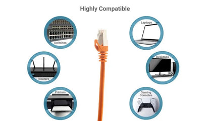 Cat6 Shielded Ethernet Patch Cable – 6ft – Orange